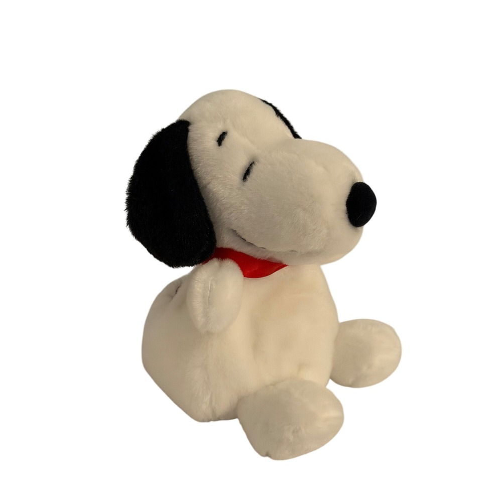 Aurora Peanuts Snoopy Plush Sleeping Beagle Stuffed Animal White Black 6 inch